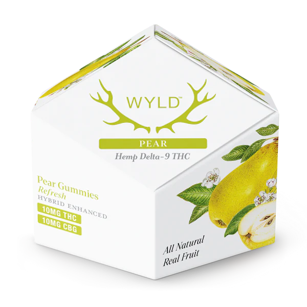 Wyld Hemp Delta -9 THC CBD Pear Refresh hybrid enhanced  10mg 10 Gummies