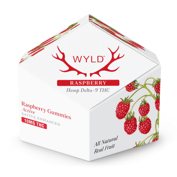 Wyld Hemp Delta -9 THC CBD Raspberry Active 10mg 10 Gummies